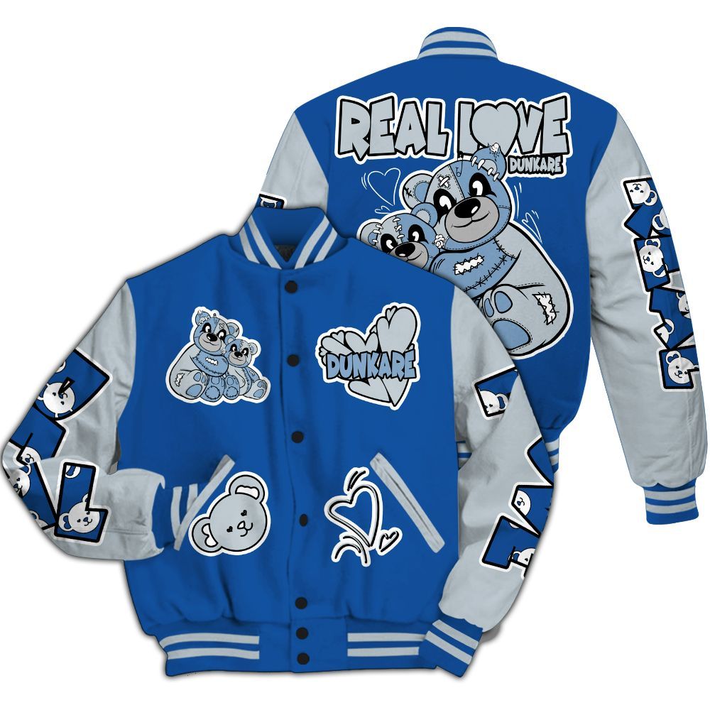 Varsity Jacket To Match Low Space Royal 11s - Sincere Fondness Bear All Over Print