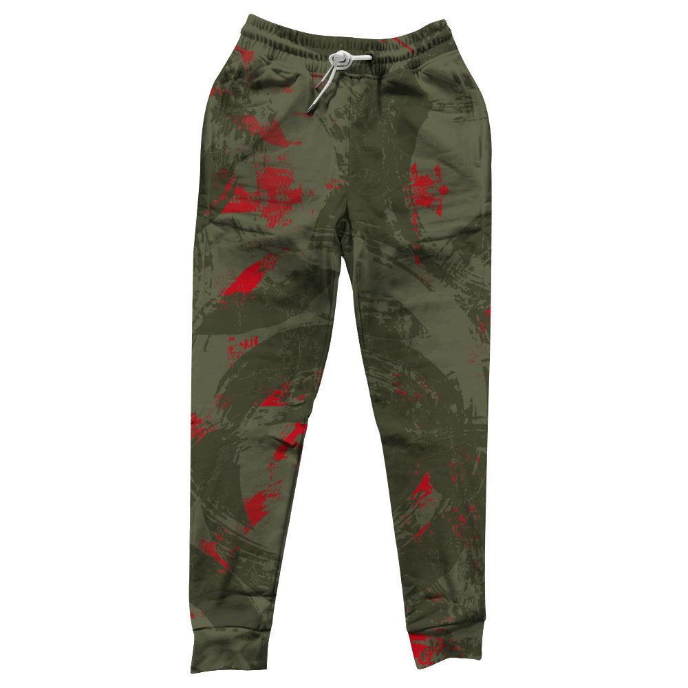 Sweatpant To Match Travis Scott Low OG Medium Olive 1s - Circle Slpash All Over Print