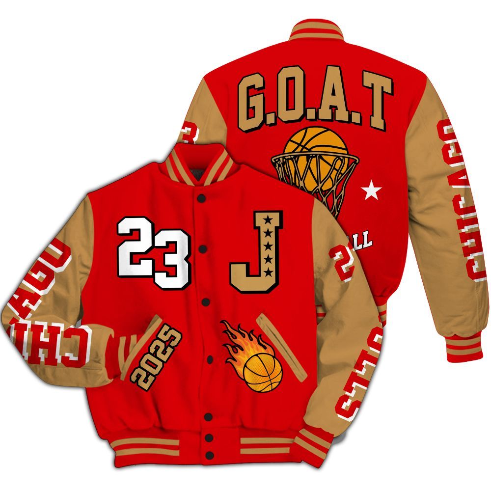 Varsity Jacket To Match Kobe 5 Red Year Of The Mamba - Chicago 23 Basketball All Over Print