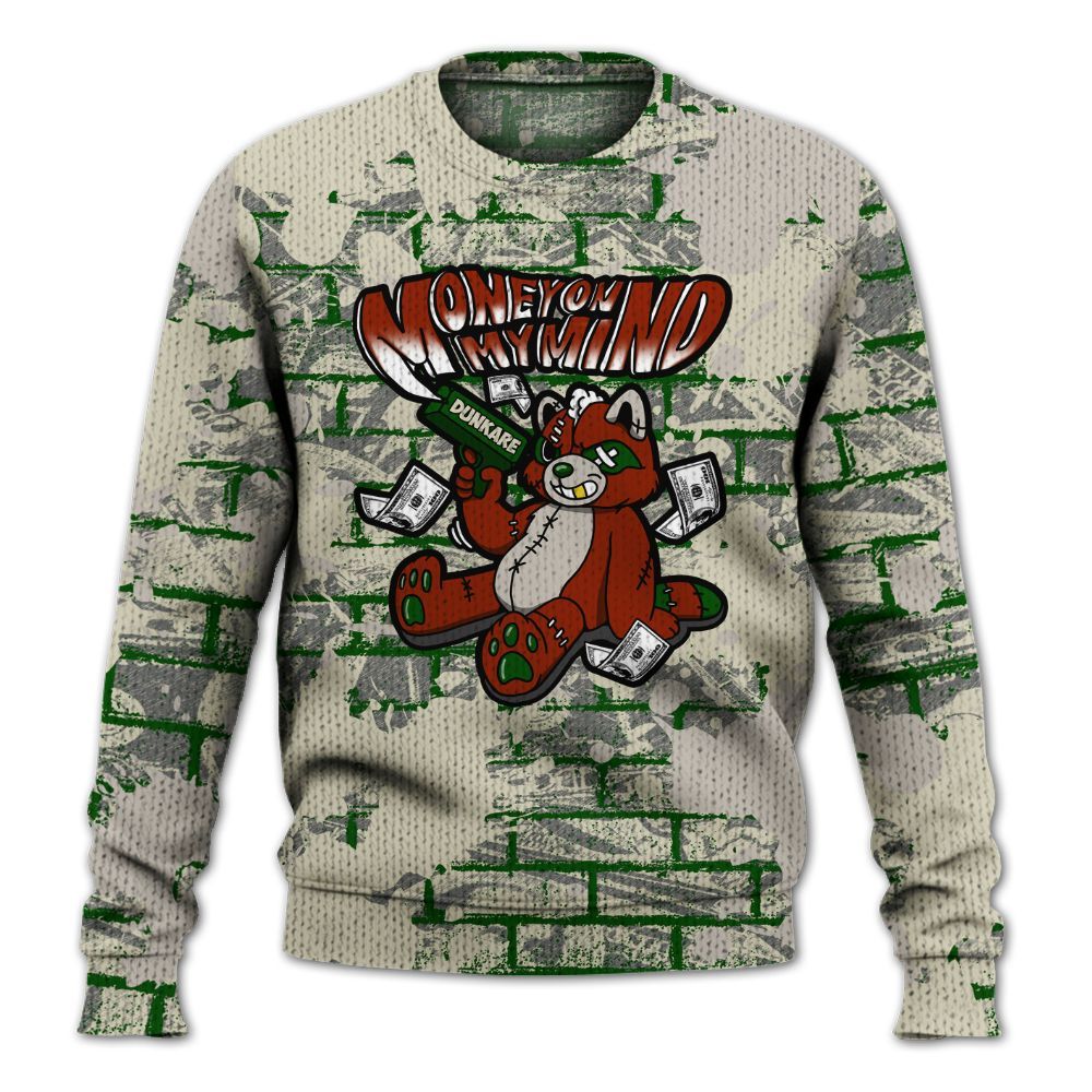 Knitted Sweater To Match El Grito 5s - Money On My Mind Raccoon Brick