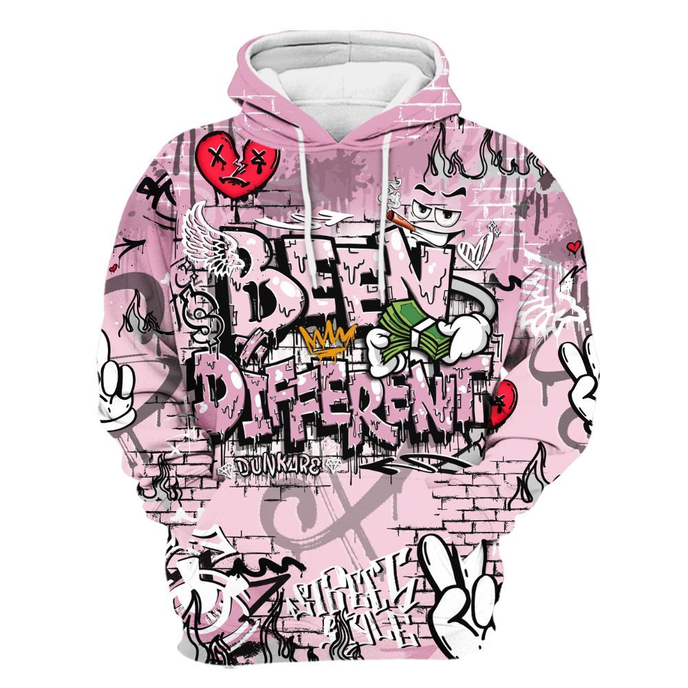 Hoodie To Match Orchid 4s - Been Dif2erent Drip Graffiti All Over Print