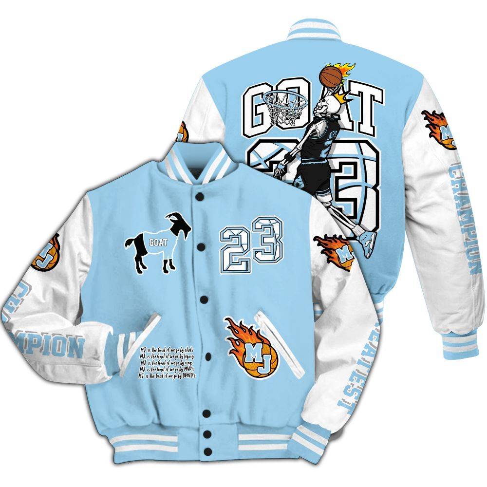 Varsity Jacket To Match Legend Blue 11s - 23 G.0.A.T Jump Up Basketball All Over Print