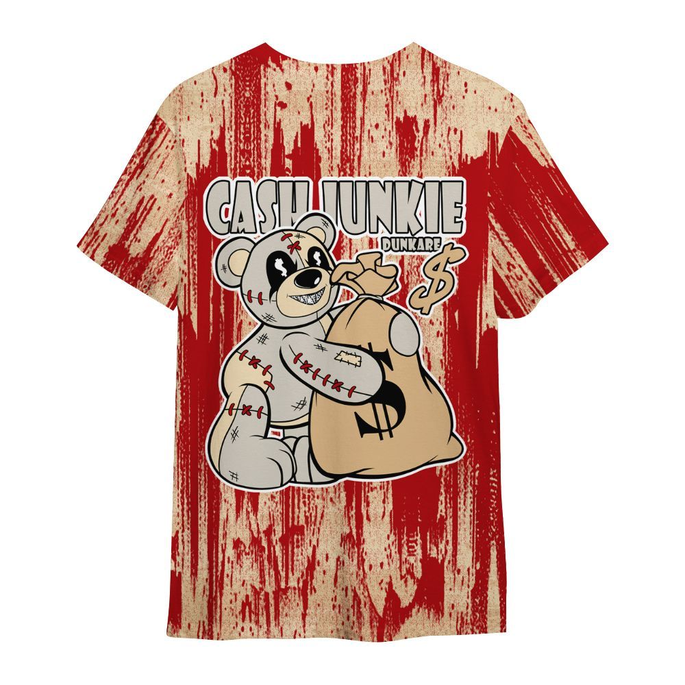 Shirt To Match Dunk Low Strawberry Waffle - Cashs Junkie Bear Glitch Art All Over Print