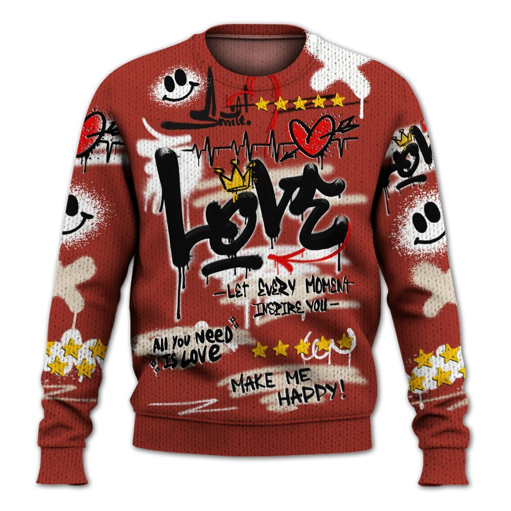 Sweater To Match Brick After Brick 4s - Happy Love Beats Graffiti Streetwear Graphic