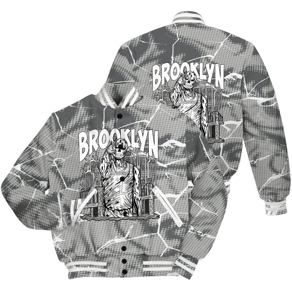 Varsity Jacket To Match Paris Olympics 4s Shirt - Brooklyn's Skeleton Crack All Over Print