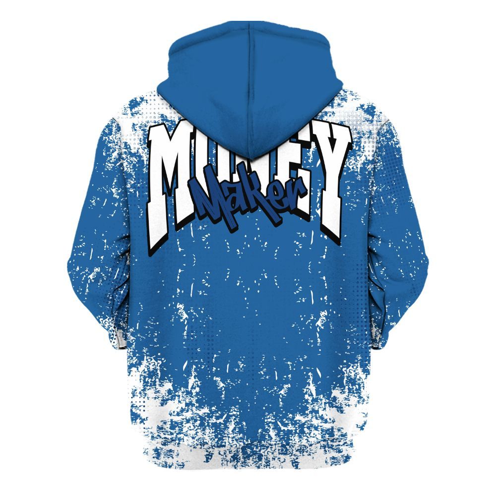 Hoodie To Match French Blue 13s - Move In Silence Money Street Retro All Over Print