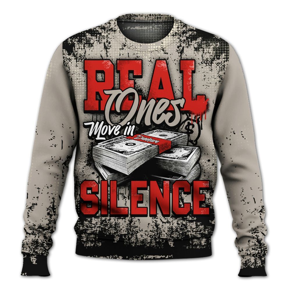 Sweatshirt To Match Low OG Phantom 1s - Move In Silence Money Street Retro All Over Print