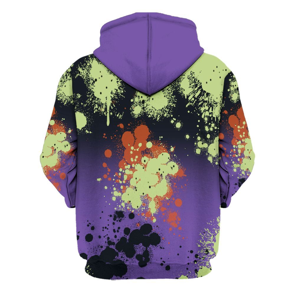 Hoodie To Match Canyon Purple 4s - God Blessed Ink Drip All Over Print