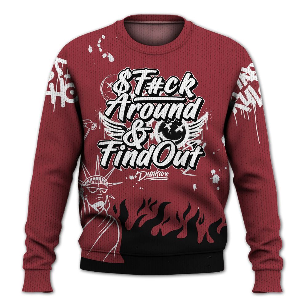 Knitted Sweater To Match Black Toe 14s - Graphic Fck Around Find Out