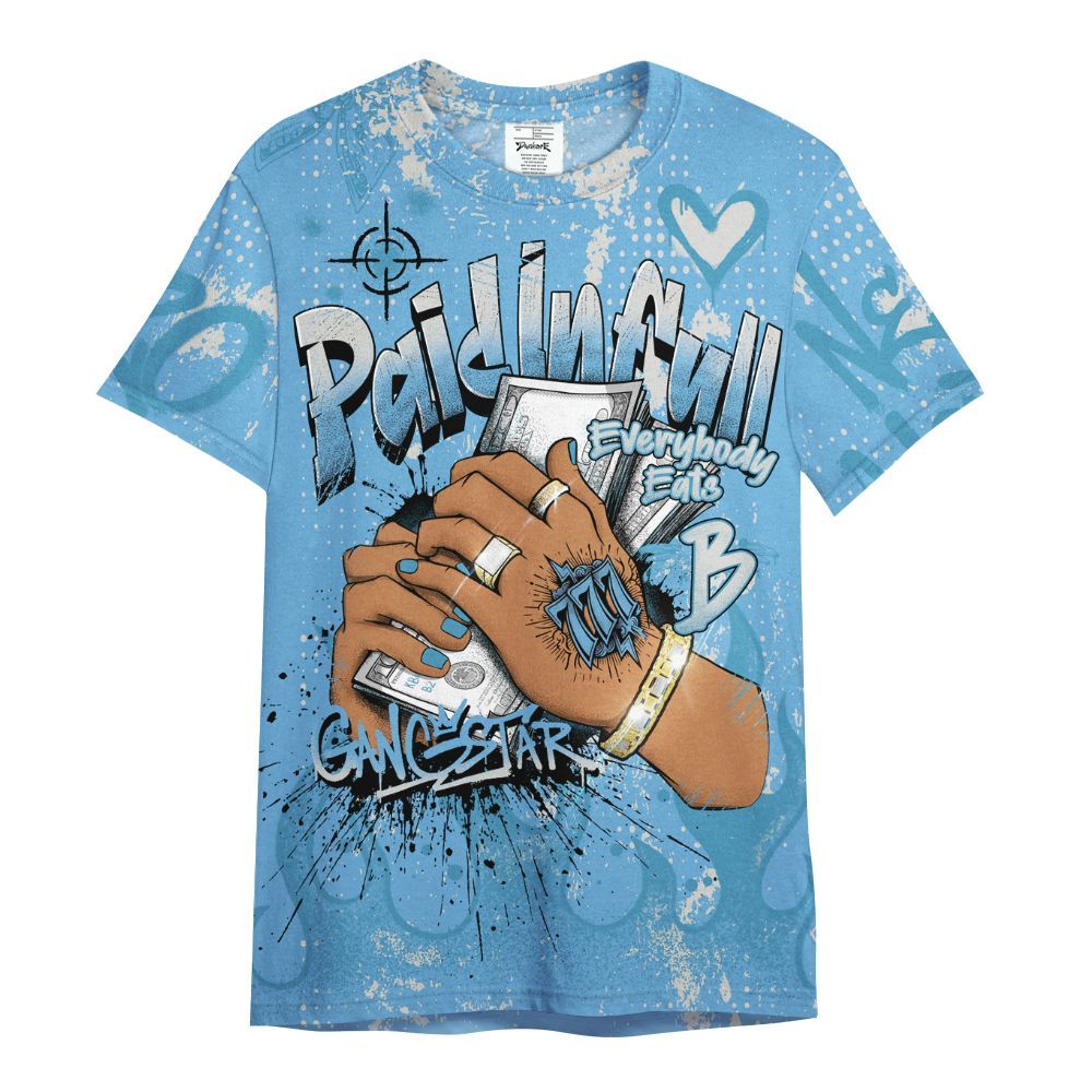 Shirt To Match SB Dunk Low University Blue - Lucky Money Paid In Full Graffiti All Over Print