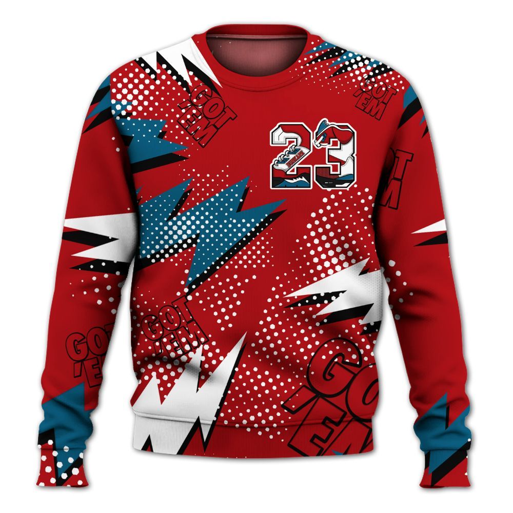 Sweatshirt To Match OG Varsity Red 17s - Custom Name Number 23 5s All Over Print