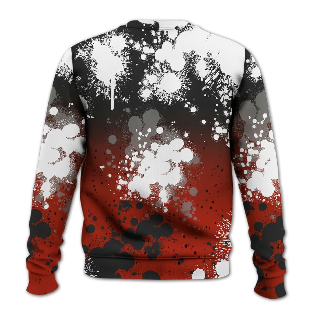 Sweatshirt To Match Red Cement 4s - God Blessed Ink Drip All Over Print