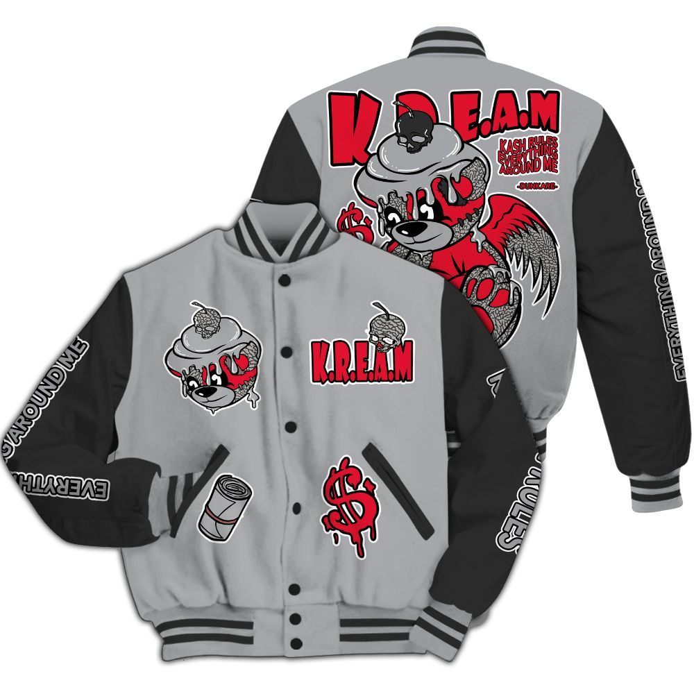 Varsity Jacket To Match Black Cement 3s - Loot Bear All Over Print