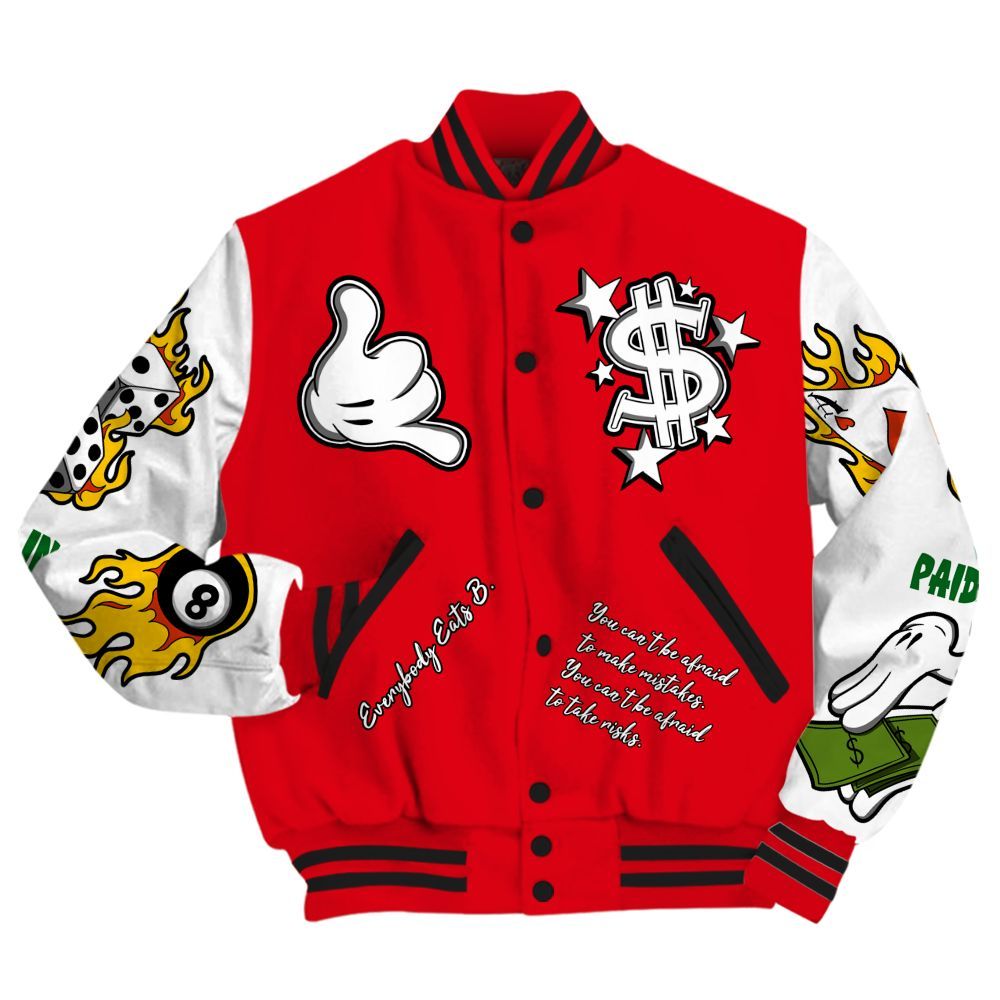 Varsity Jacket To Match Chicago 13s - Everybody Paid In Full Graphic All Over Print