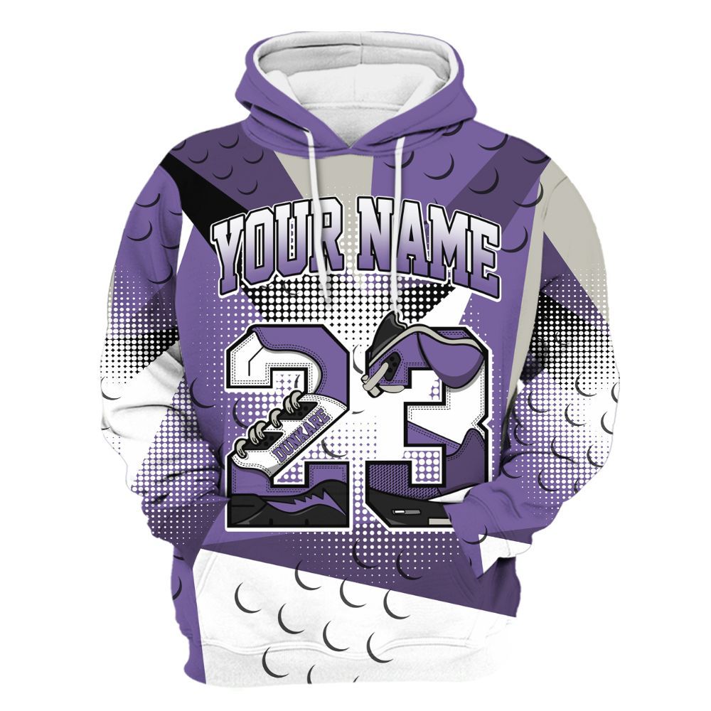 Hoodie To Match Dunk Low Black Raspberry - Poly Custom Name Number 23 5s All Over Print