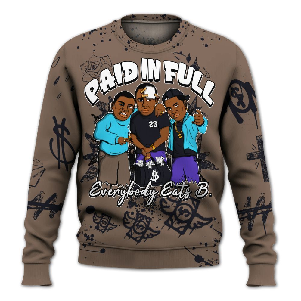 Sweatshirt To Match Olive Concord 9s - Everybody Paid In Full Crayon All Over Print