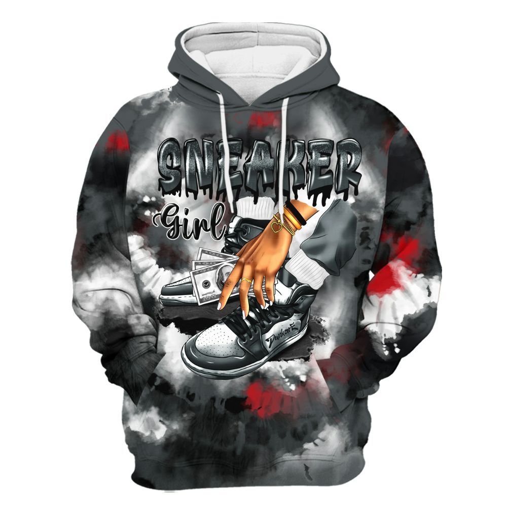Hoodie To Match Black RM Nigel Sylvester 4s - SNEAKER Girl Money Drip Tie Dye All Over Print