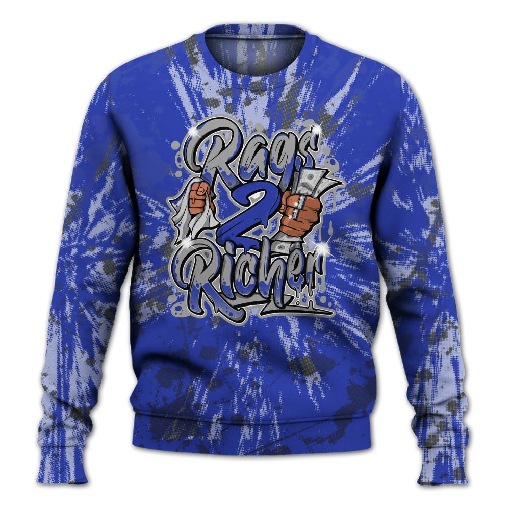 Sweatshirt To Match Air Max Plus Black Racer Blue - Rag 2 Rich Graphic Luxury All Over Print