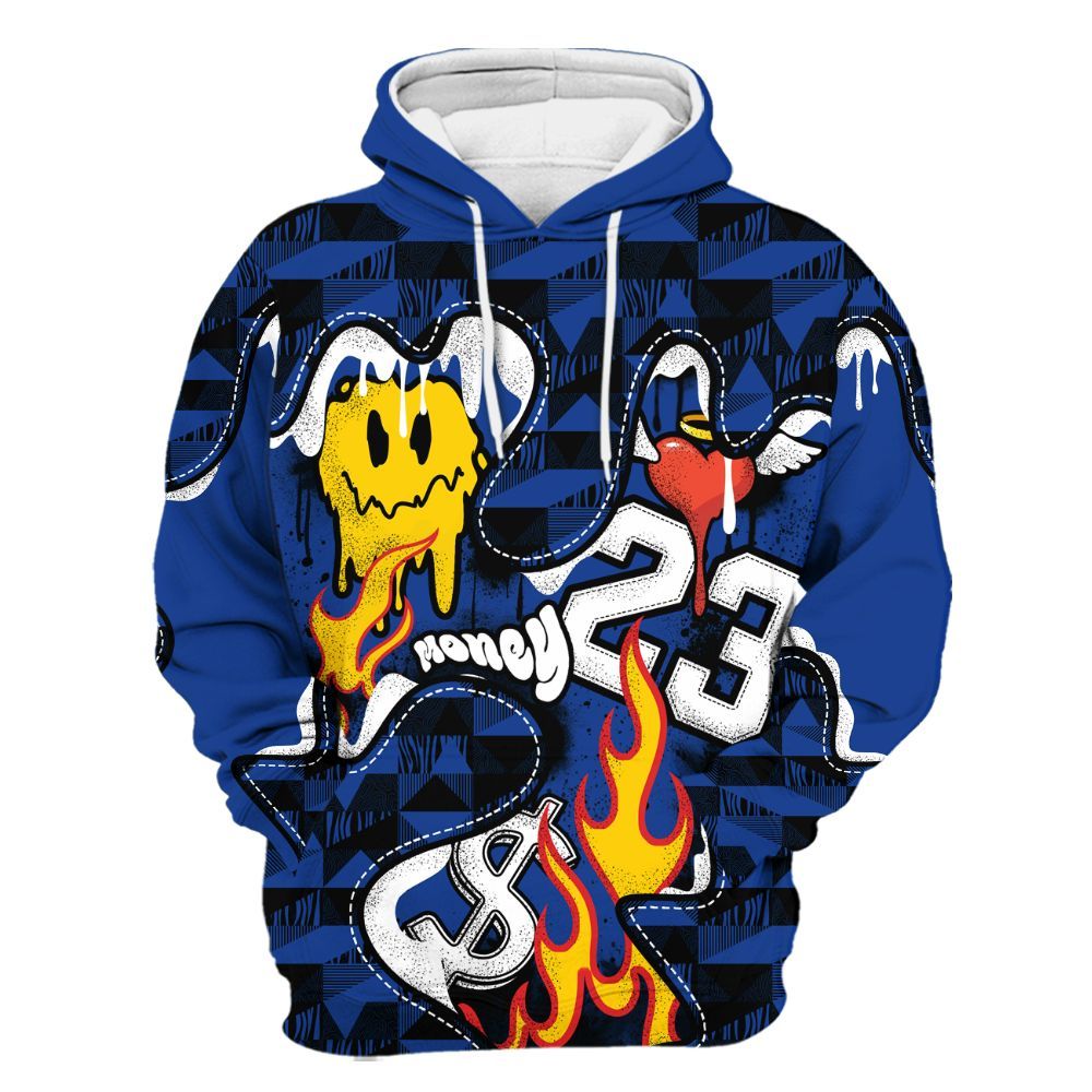 Hoodie To Match Air Foamposite One Royal - 23 Smile Burning Heart All Over Print