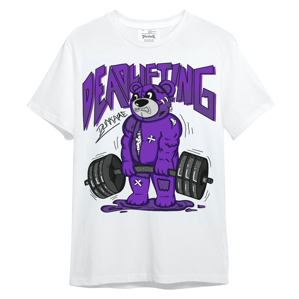 Shirt To Match Retro Dark Iris 3s - Deadlifting Bear Unisex Shirt