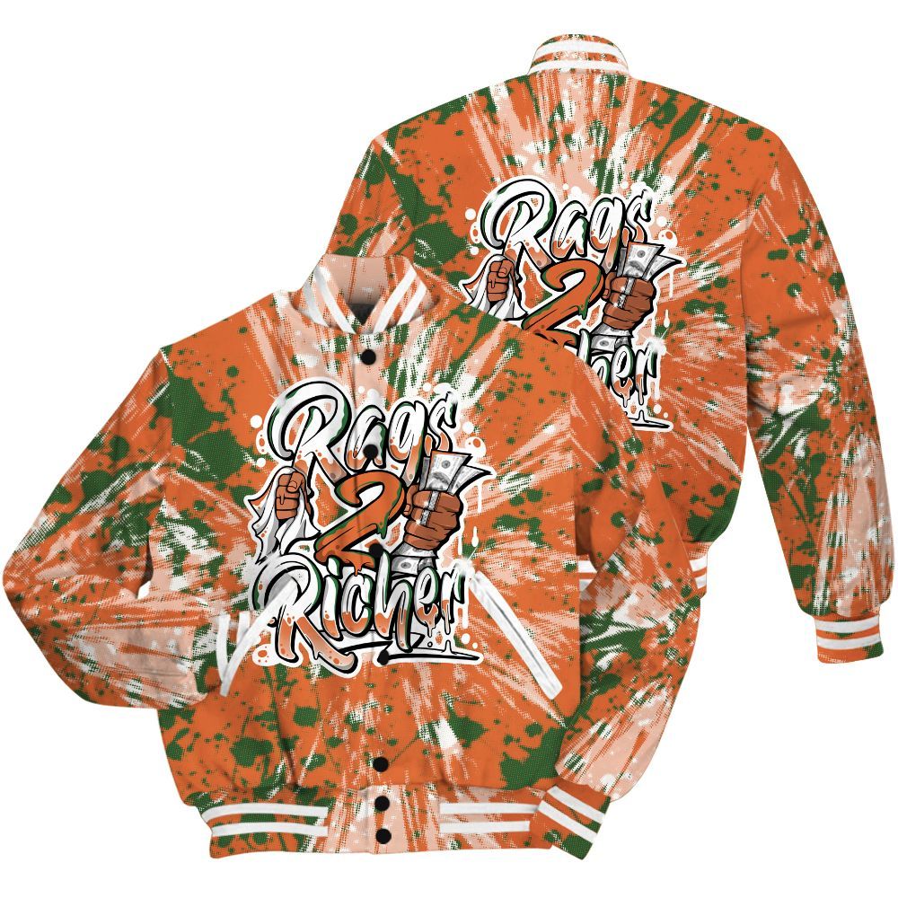 Varsity Jacket To Match Low Miami 5s Shirt - Rag 2 Rich Graphic Luxury All Over Print