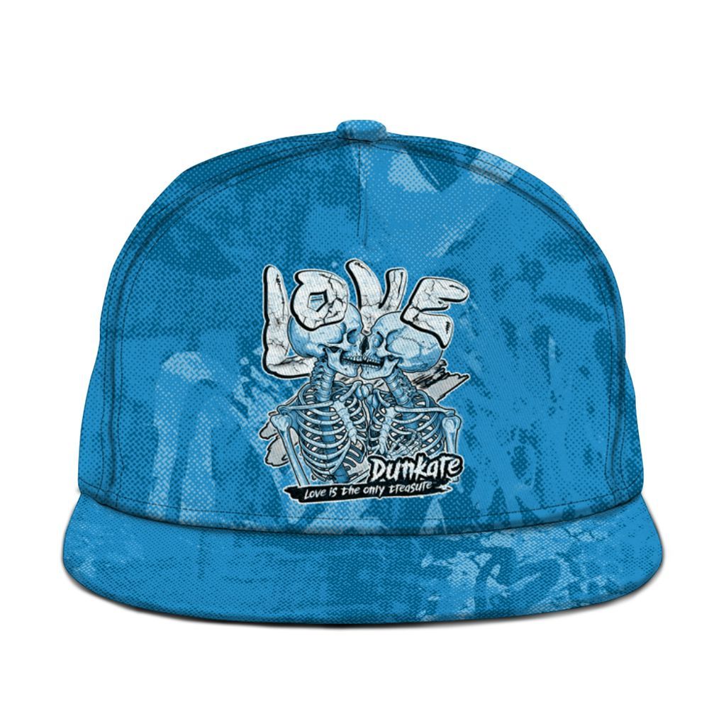 Snapback To Match Powder Blue 9s - Skull Love Graphic