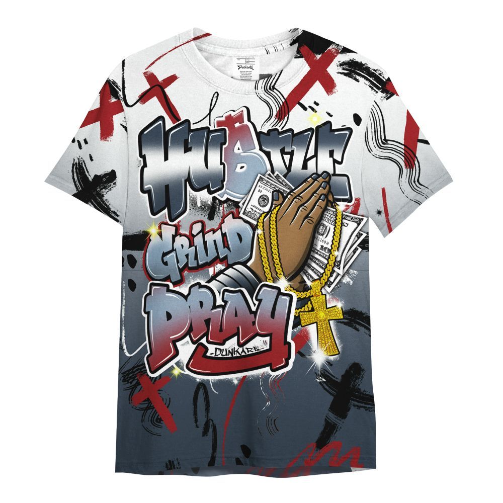 Shirt To Match Retro Olympic 6s - Money Hustle Grind Pray All Over Print