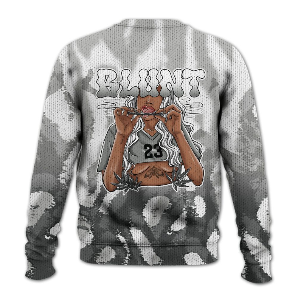 Knitted Sweater To Match Paris Cement Grey 4s - Bluntz Burnz