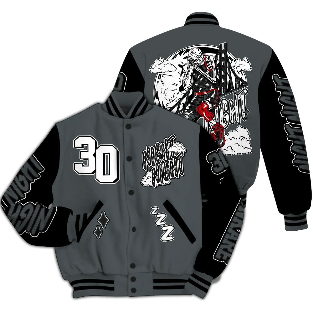 Varsity Jacket To Match Black RM Nigel Sylvester 4s - Seeya Skeleton All Over Print