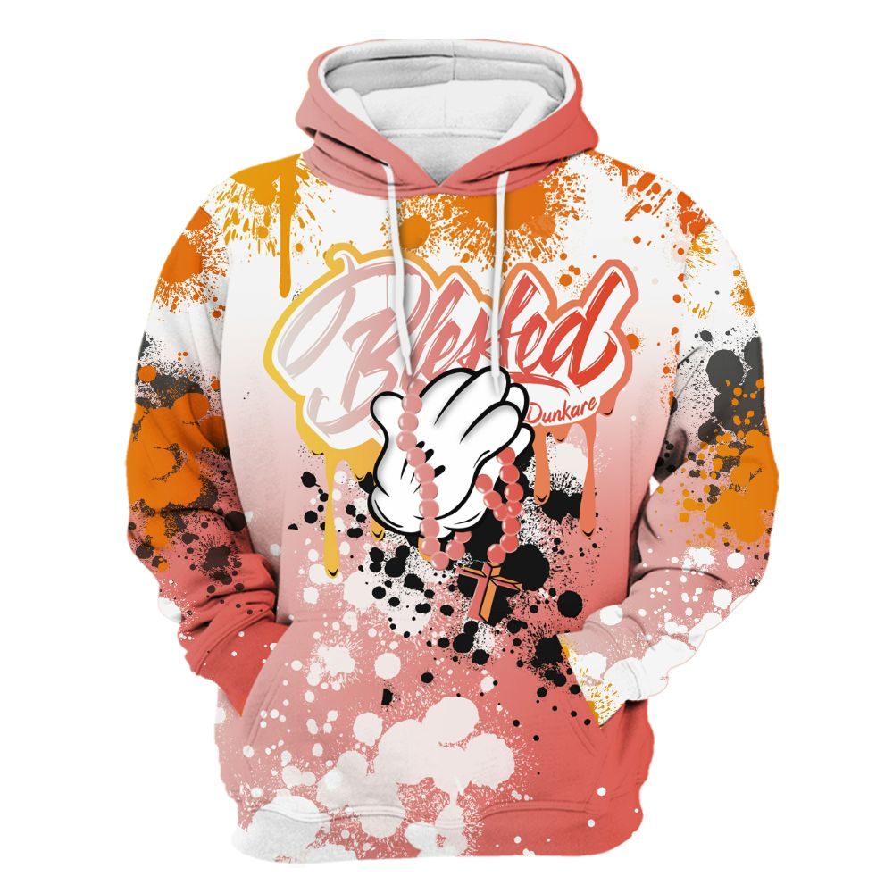 Hoodie To Match Dunk High Candy Corn - God Blessed Ink Drip All Over Print