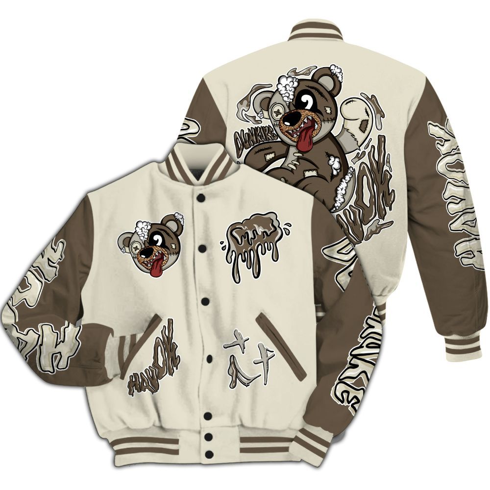 Varsity Jacket To Match Orewood Brown 3s - Havok Bear All Over Print