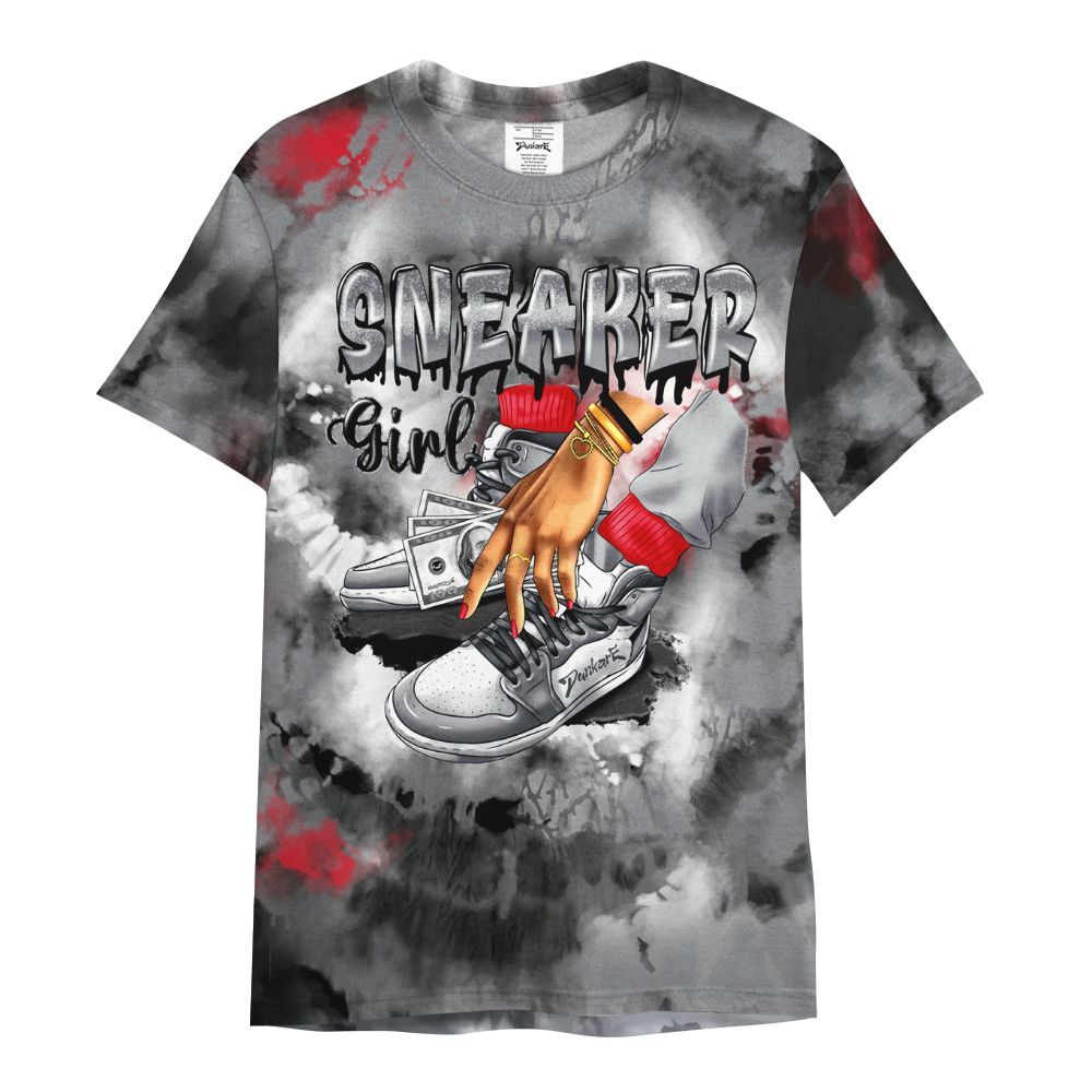 Shirt To Match Black Cement 3s - SNEAKER Girl Money Drip Tie Dye All Over Print
