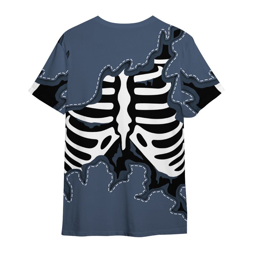 Shirt To Match Low Diffused Blue 11s - Skeleton Smiley Face All Over Print