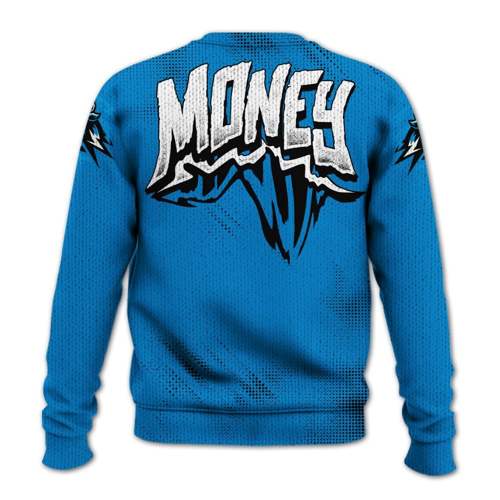 Knitted Sweater To Match Industrial Blue 4s - Hustle Make Money Military Blue 4s