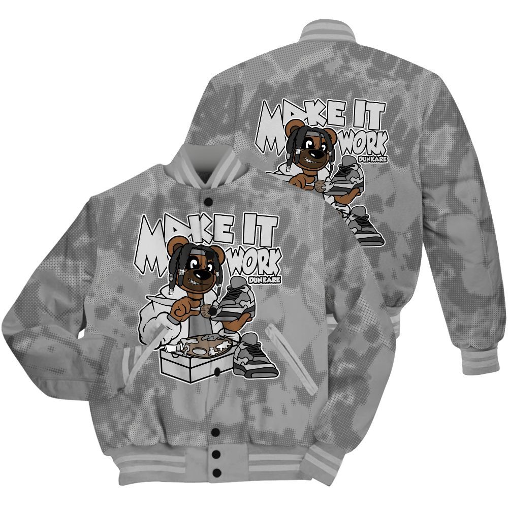 Varsity Jacket To Match Black Wolf Grey 12s Shirt - Pull It Off Bear Street All Over Print