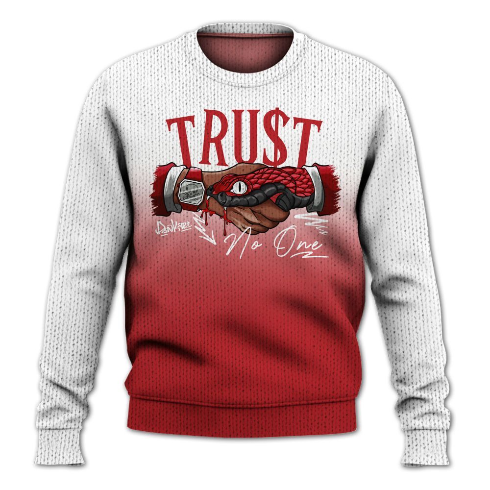 Knitted Sweater To Match Retro Cherry 12s - Snake Trust No One Drip