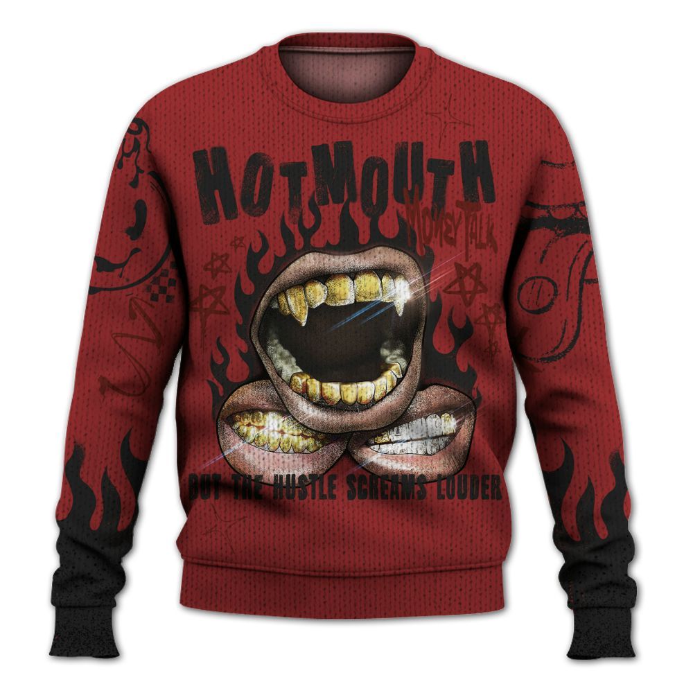 Knitted Sweater To Match High 85 Bred 1s - Mouth Burning Street Style