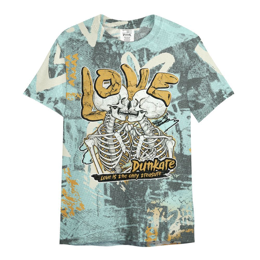 Shirt To Match Pure Platinum 4s - Skull Love All Over Print