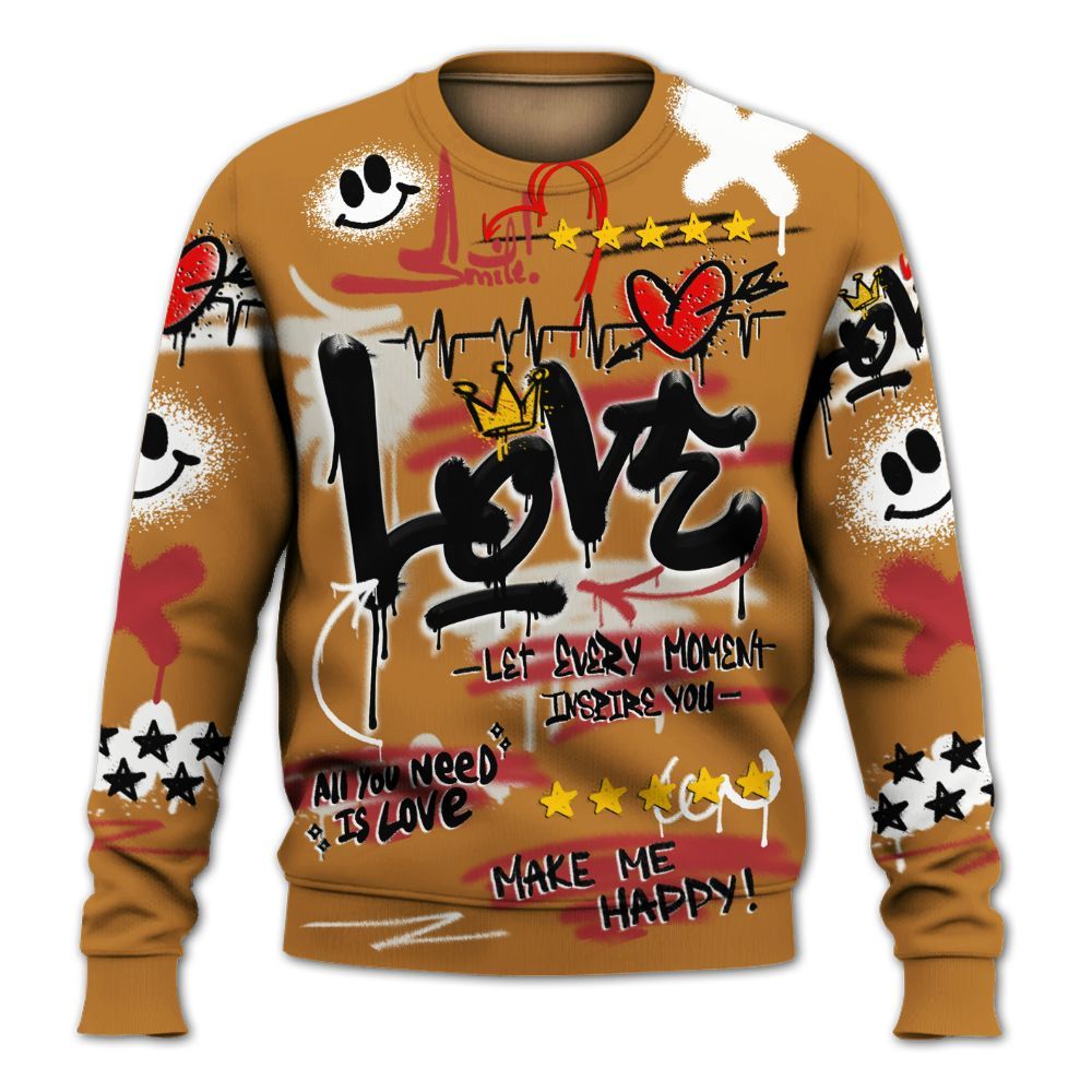 Sweatshirt To Match Air Max Plus Sunset Swarovski - Happy Love Beats Graffiti Streetwear All Over Print
