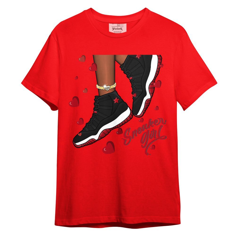 Shirt To Match Bred Velvet 11s - SNEAKER Girl Heart Flying Unisex Shirt