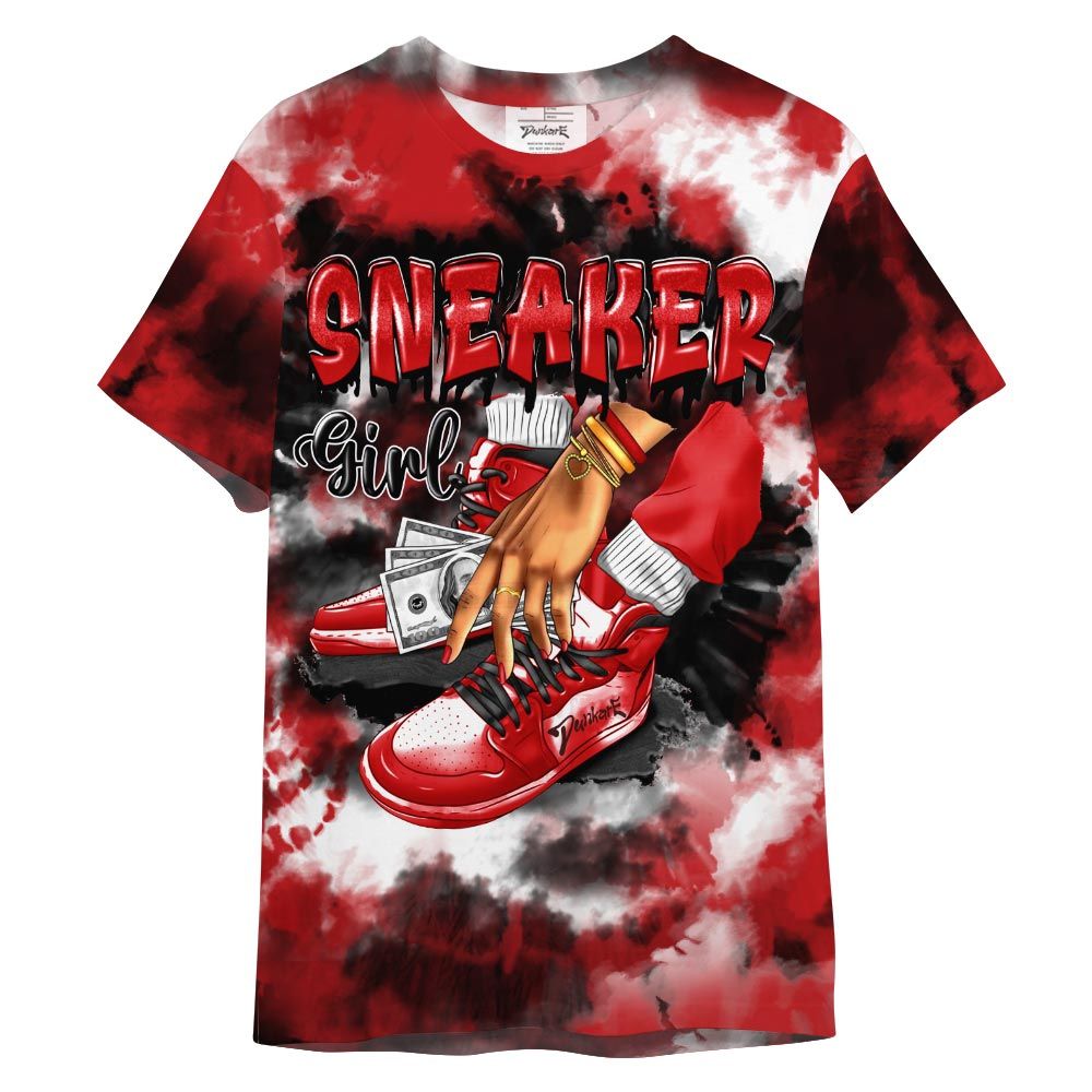 Shirt To Match Shirt Streetwear SNEAKER Girl Money Drip TieDye, Bred Reimagined 4s T-- To Match Sneaker Bred Reimagined 4s Graphic Tee NCT