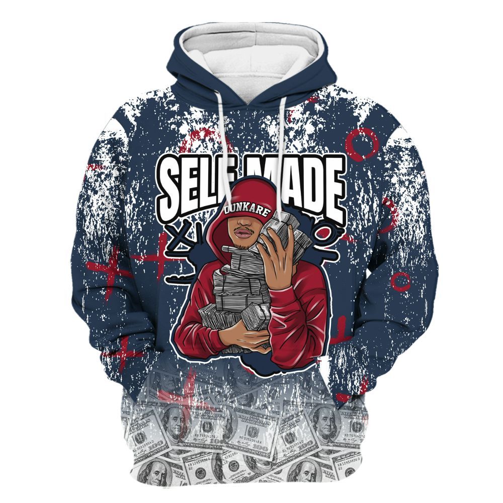 Hoodie To Match White Midnight Navy 6s - Selfmade Unique Grunge All Over Print