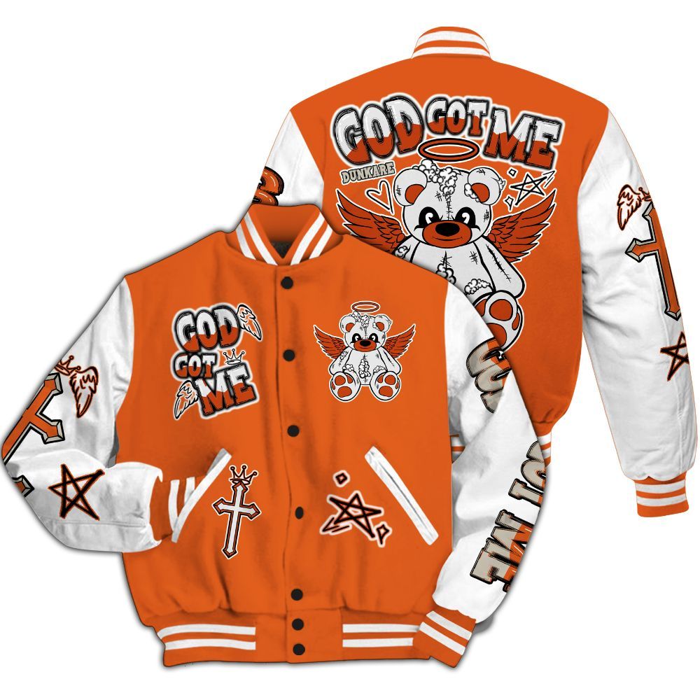 Varsity Jacket To Match High OG Starfish 1s - Gods Guides Me Bear All Over Print