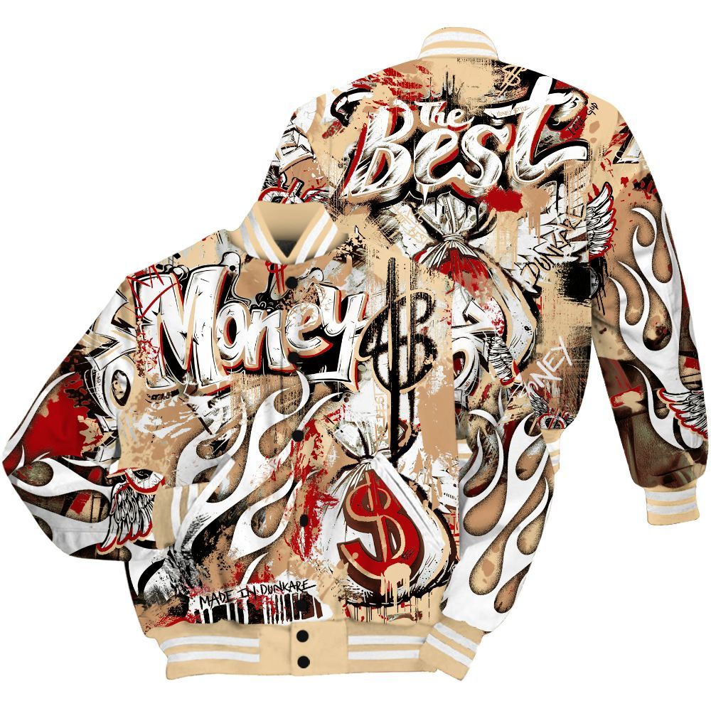 Varsity Jacket To Match Dunk Low Strawberry Waffle Shirt, The Best Money All Over Print