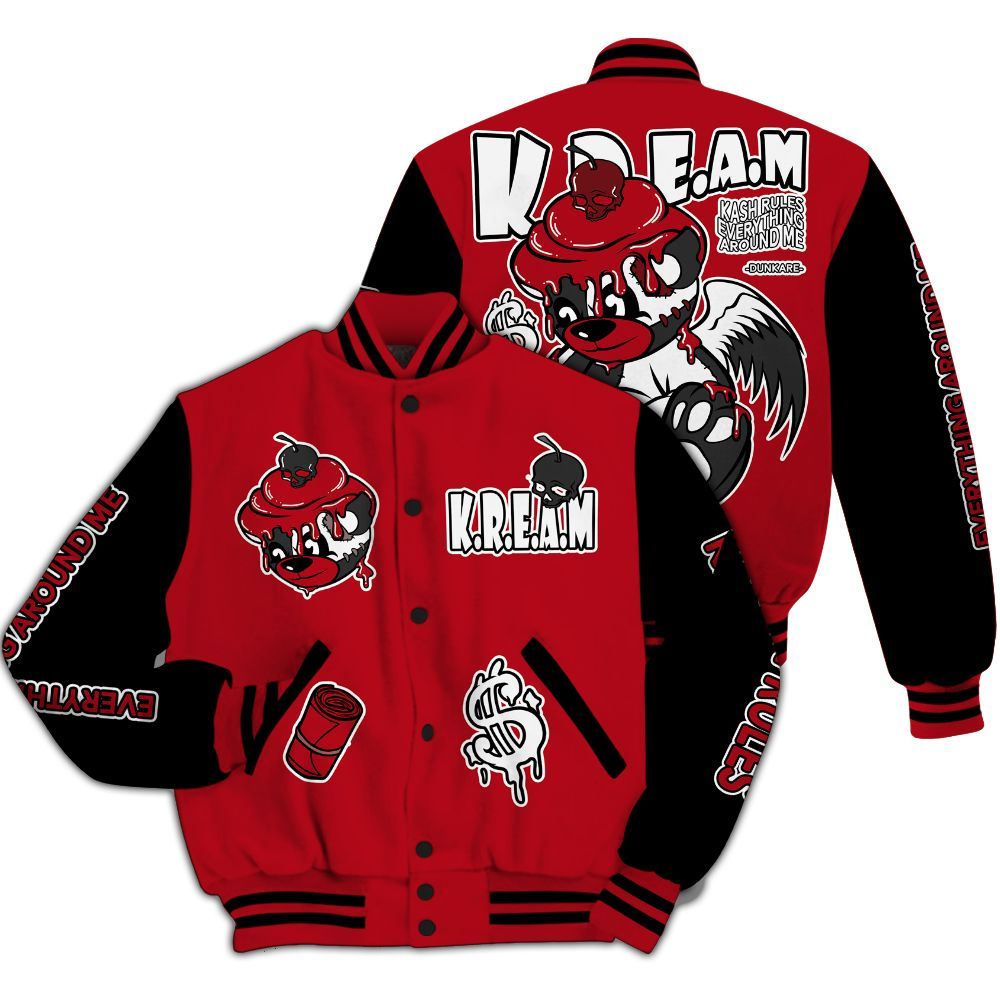 Varsity Jacket To Match Bred Velvet 11s - Loot Bear All Over Print