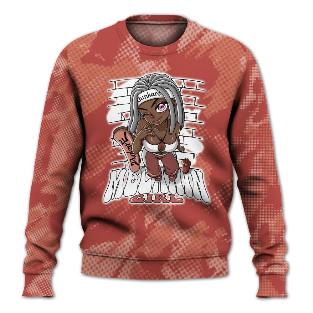 Sweatshirt To Match Dune Red 13s - MelaninGirl Abstract Halftone All Over Print
