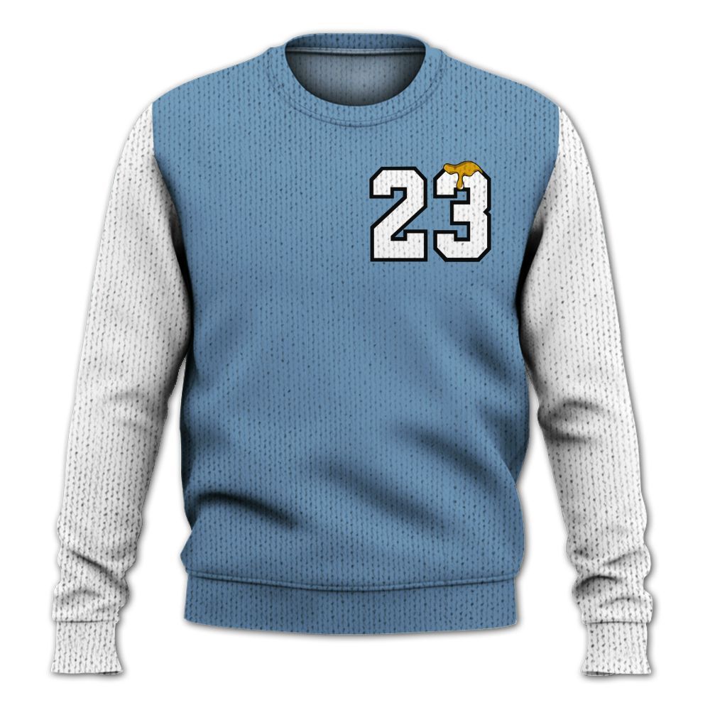 Knitted Sweater To Match High OG First In Flight 1s, Custom Name Number 23 Drip