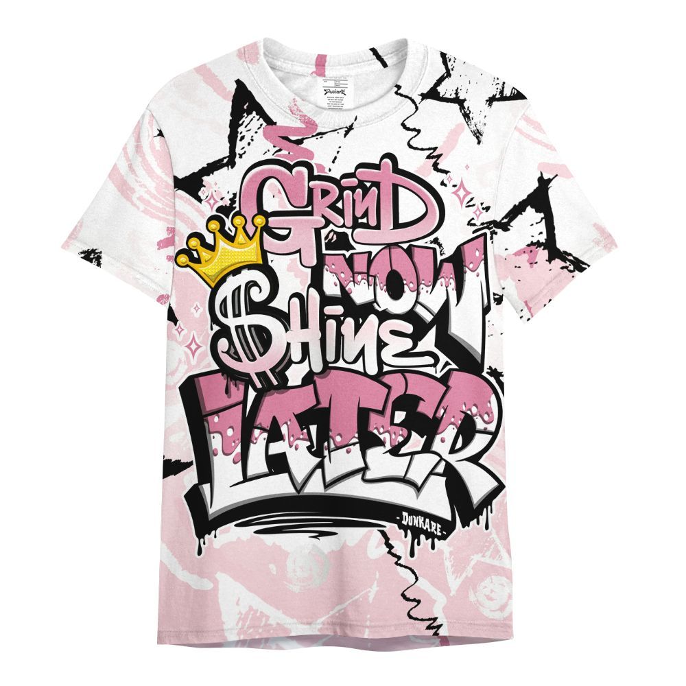 Shirt To Match GS Pearl Pink 12s Shirt, Grind Shine Later Drip All Over Print