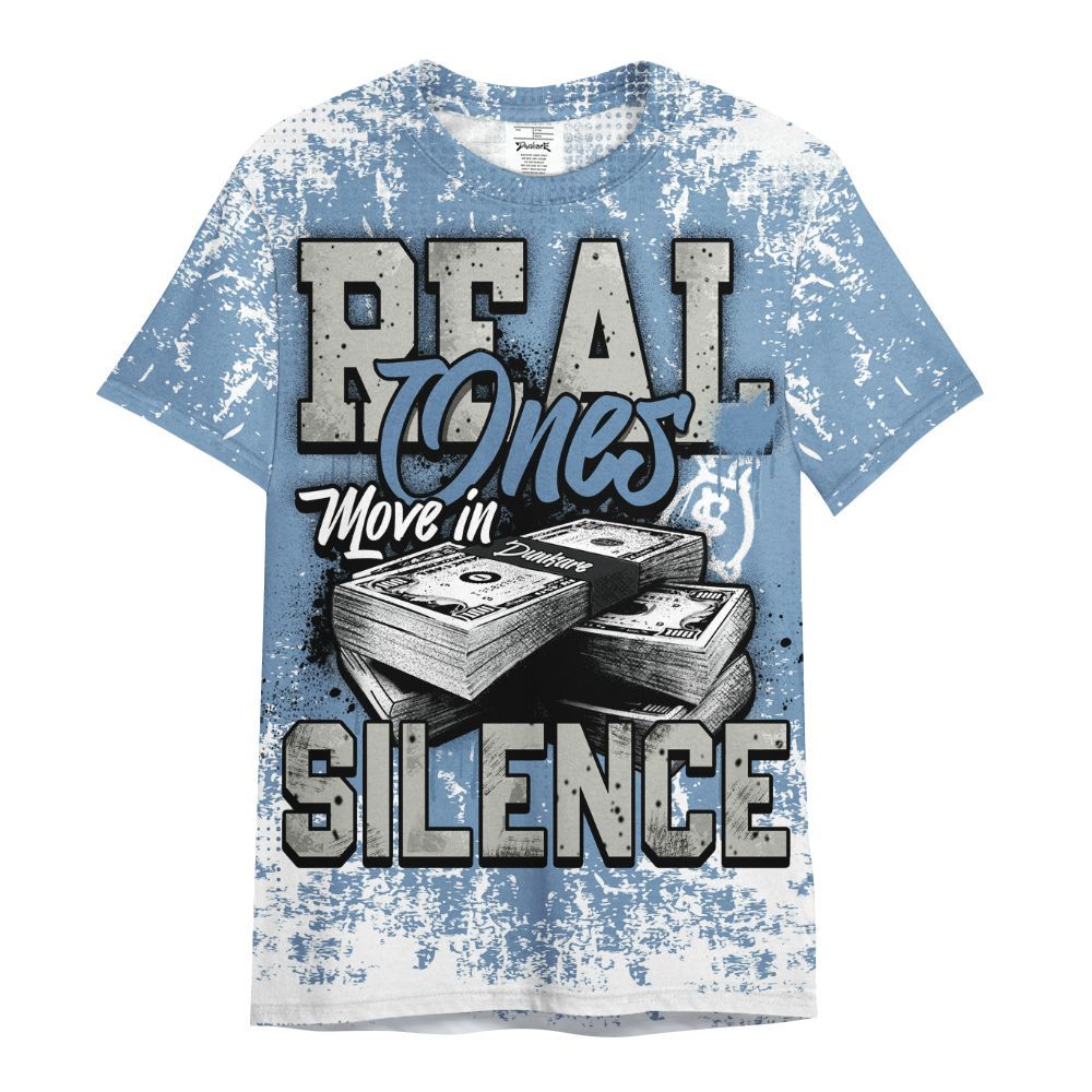 Shirt To Match University Blue 4s - Move In Silence Money Street Retro All Over Print