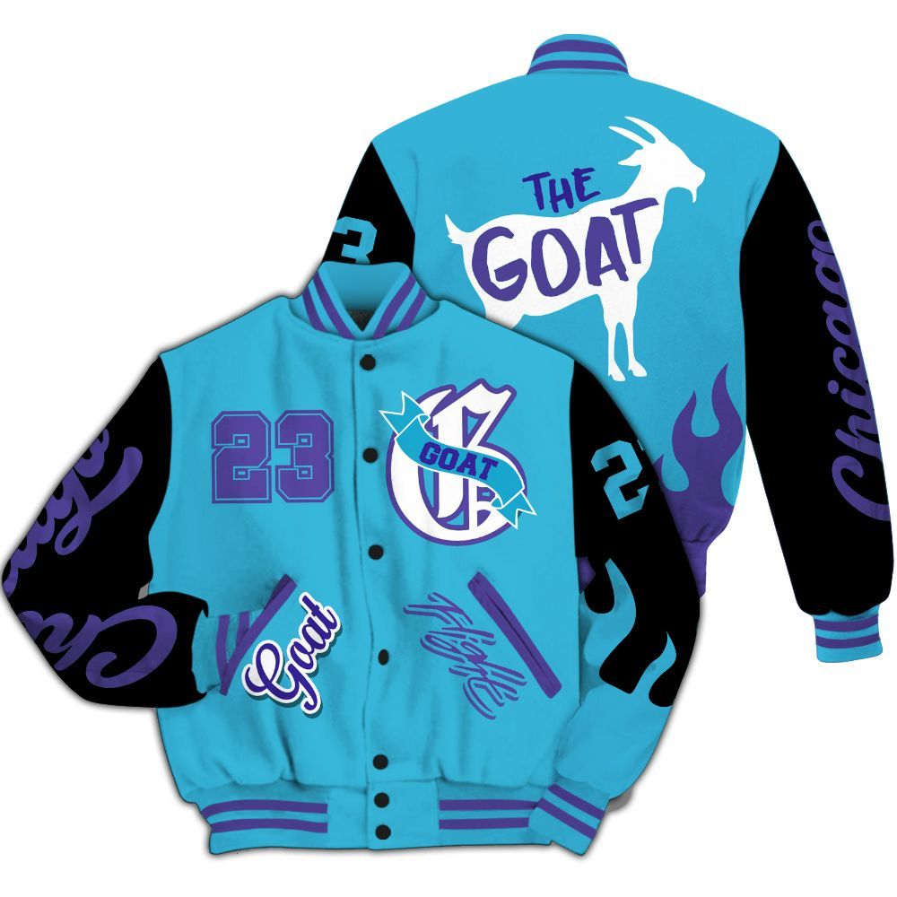 Varsity Jacket To Match Retro Aqua 6s - The G.O.A.T Flight Streetwear All Over Print